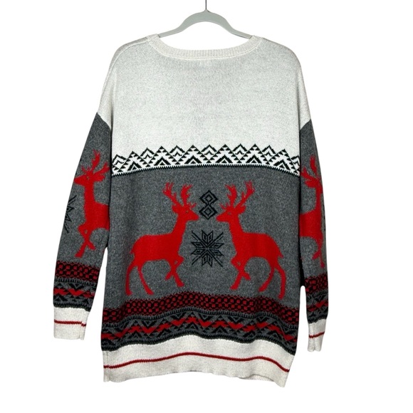 Mossimo Supply Co. Reindeer And Snowflake Christmas Sweater Size L - Picture 7 of 10